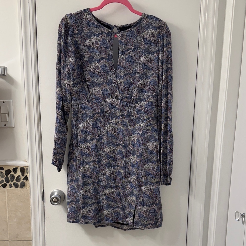 Abercrombie & Fitch Blue and Gray Long Sleeve Dress